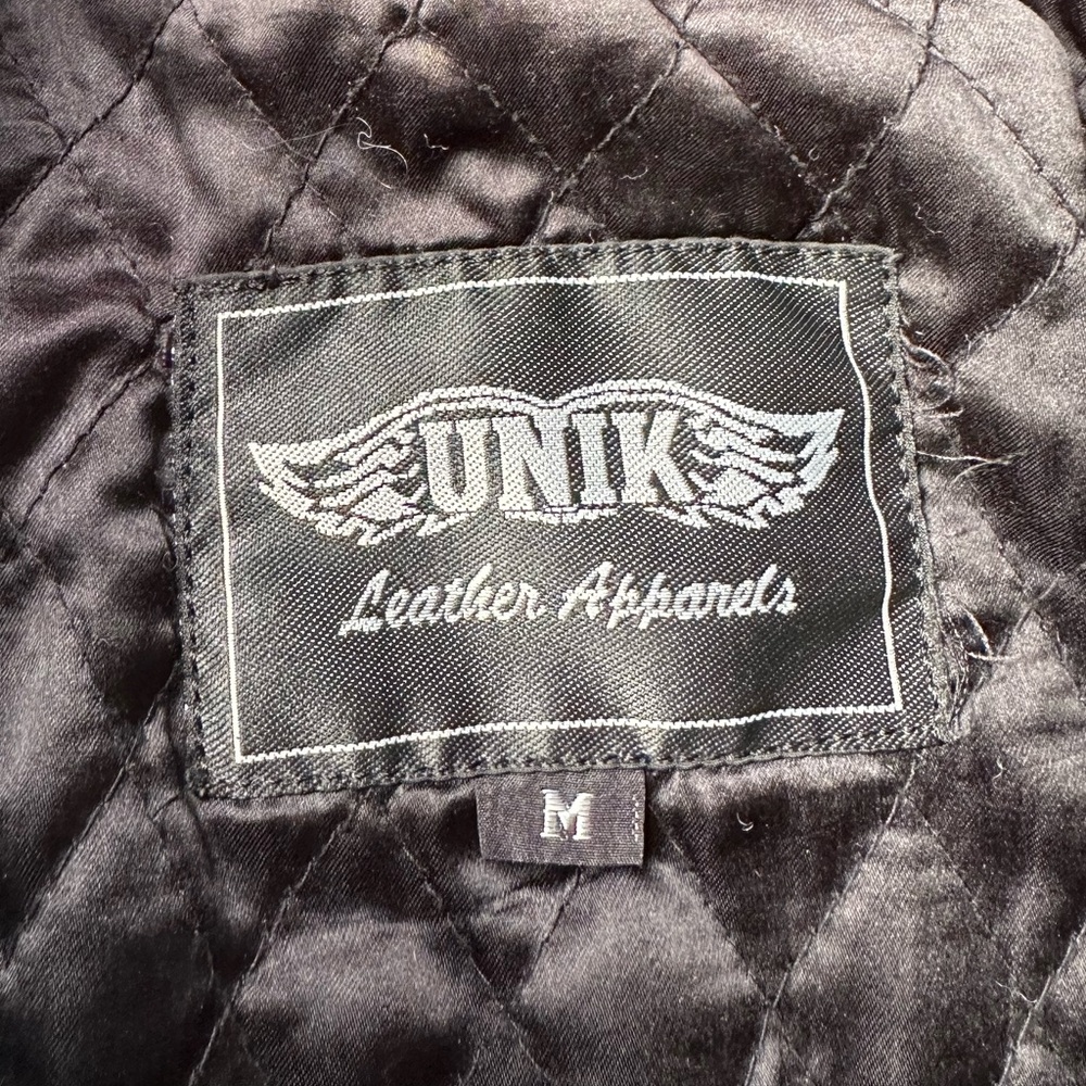 UNIK•genuine leather jacket•women’s medium•moto boho•biker core•black•silver - Picture 3 of 16